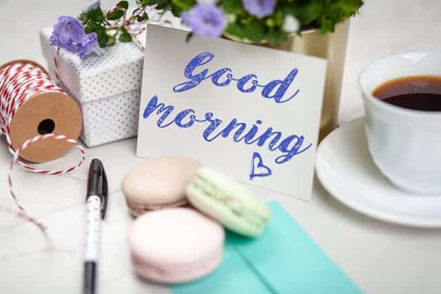 Photo by George Dolgikh: https://www.pexels.com/photo/filled-teacup-with-saucer-beside-good-morning-card-and-pen-and-macaroons-2072152/