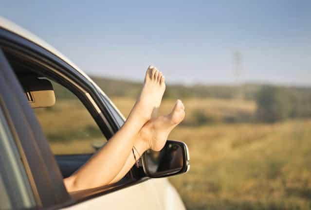 Photo by Andrea Piacquadio: https://www.pexels.com/photo/crop-carefree-woman-with-legs-sticking-out-of-car-window-3756167/